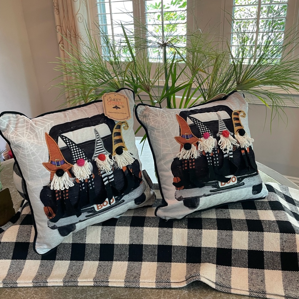 SWEET STREET  “GNOMES ” HALLOWEEN PILLOWS